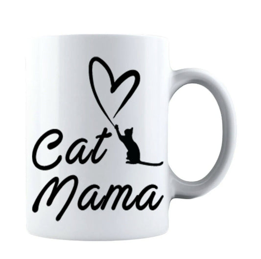 Cat Mama - Gift for Mom Coffee Cup - 11oz or 15oz Mug