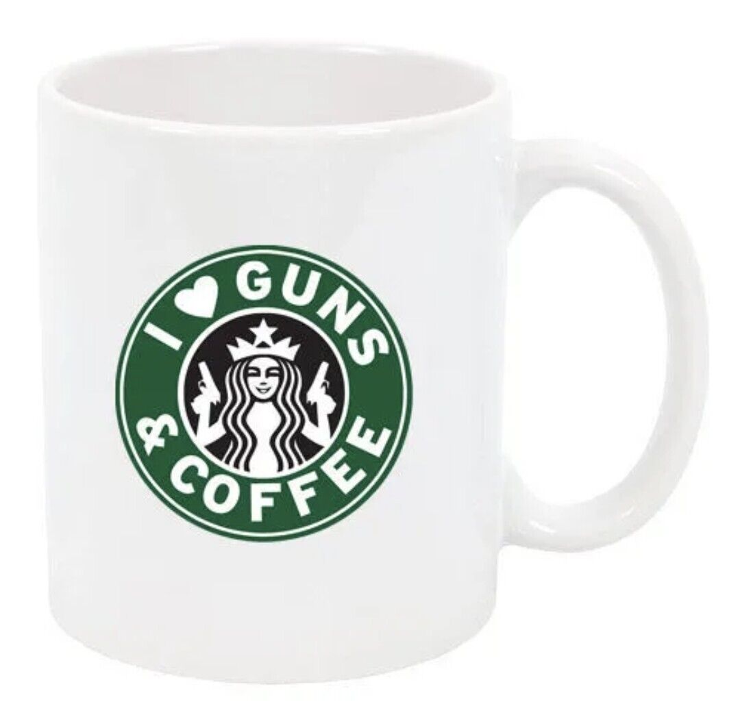 I ♥ Guns and Coffee - Funny Coffee Cup - 11oz or 15oz Mug
